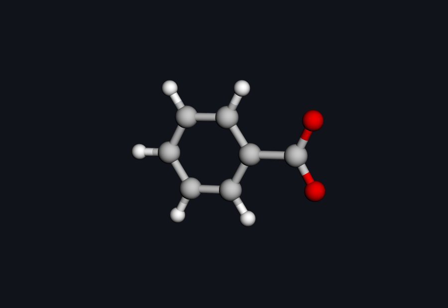 3D structure of the benzoate anion computed by Hilbeon