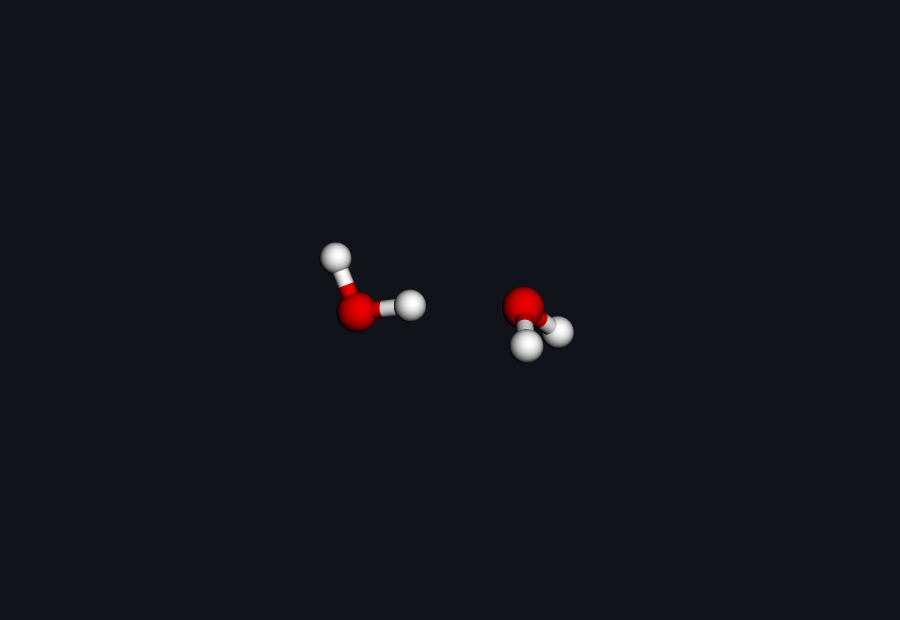 3D structure of the water dimer hydrogen bond computed by Hilbeon